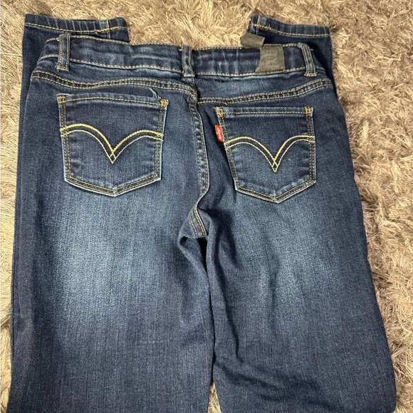 Levi's 710 Ankle Super Skinny Jeans GIRLS Sz 12 Blue Wash Adj Waist - Picture 3 of 4